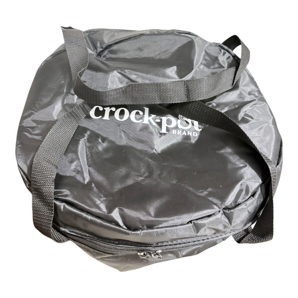Crock-Pot Travel Bag Insulated Slow Cooker Carrier Black Round Zippered Case